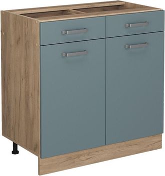 Vicco Mueble bajo de cocina R-Line, Gris azulado, 80 cm sin encimera
