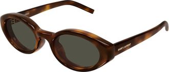 Saint Laurent Plump Zonnebril - Dames - Accessoires - Bruin - Maat: 51 MM Nylon