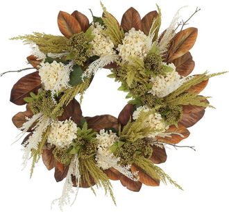 Creative Displays Inc. Handmade 27 Sunflower Fall Wreath Arranged With Hydrangeas & Heather