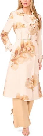 Ted Baker Clara Floral Trench Coat in Biscotti Beige at Nordstrom, Size 10
