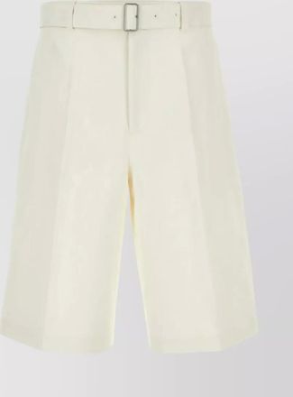 Jil Sander front pleats linen bermuda shorts