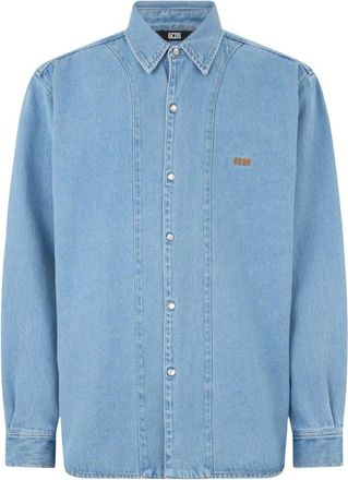 GCDS Wirdo Denim Shirt - Heren - Spijkeroverhemden - Blauw - M - Denim - Overhemden