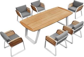 Higold Outdoor Design Dining-Set Wing 6+1, Grau/Weiss