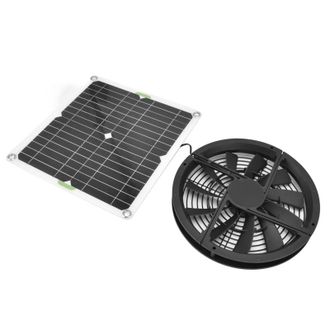 OEM Kit De Ventilador Solar Impermeable De 10 Pulgadas Y 100 W, Caja De Ventilaci&oacute;n Redonda Para Gallinero, Invernadero O Cobertizo De Jard&iacute;n