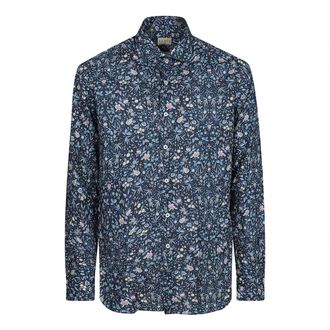 Xacus Liberty Fiori Blu - Heren - Casual Overhemden - Blauw - L - Overhemden