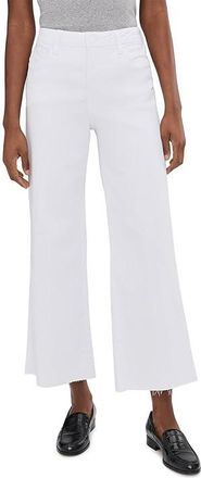 Kut from the Kloth Meg High-Rise Fab Ab Wide Leg Raw Hem in Optic White Womens Jeans Optic White 1 : 14 29, Cotton/Spandex