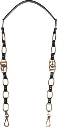Dolce & Gabbana Black Leather Gold Chain Bag Accessory Shoulder Womens Strap