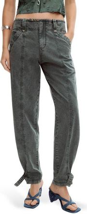 Desigual Belt Cuff Jeans in Light Green at Nordstrom, Size X-Large