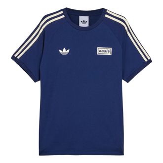 adidas Tour Three Stripe T-Shirt Asia Sizing Night Indigo Cream White KW6282