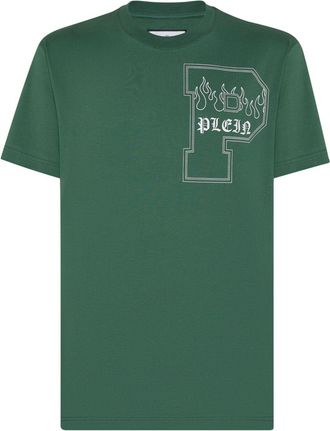 Philipp Plein logo-print cotton T-shirt - men - Cotton - XXXL - Green