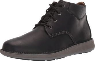 Clarks Mens Un Larvik Top Lace-Up Boots, Black Oily Leather, Medium Width, Size 10