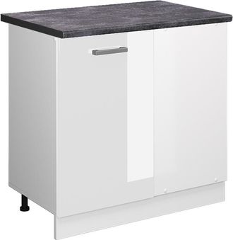 Vicco Armario De Esquina R-line, Blanco Alto Brillo, 86 Cm, Et Antracita