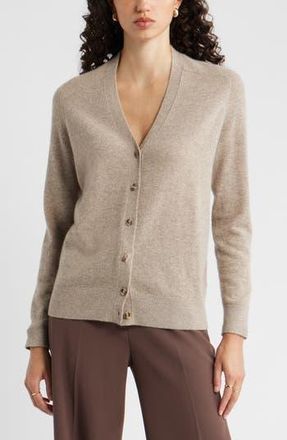 Nordstrom Cashmere V-Neck Cardigan in Beige Bliss at Nordstrom Rack, Size Xx-Small