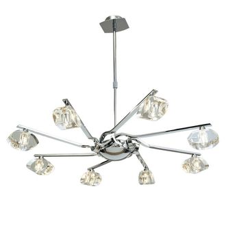 Netlighting Alfa Ceiling Pendant 8 Light G9 Polished Chrome in Silver
