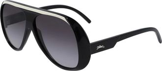 Longchamp Stijlvolle Zonnebril - Dames - Zonnebrillen - Zwart - 59 MM - Accessoires
