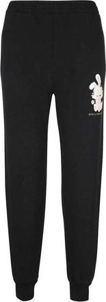 Stella McCartney Logo Print Katoenen Track-Pants - Dames - Sweatpants - Zwart - 2XS - Katoen - Broeken
