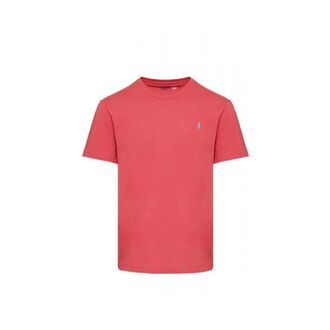 Ralph Lauren Tops, Heren, Roze, S, Katoen, Custom Slim Fit Jersey Crewneck T-Shirt
