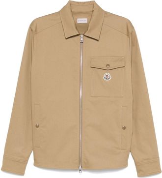 Moncler gabardine cotton shirt jacket - Neutrals