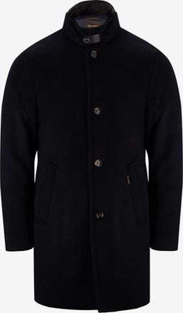 Moorer Halblanger Mantel aus Flanell mit Fellkragen