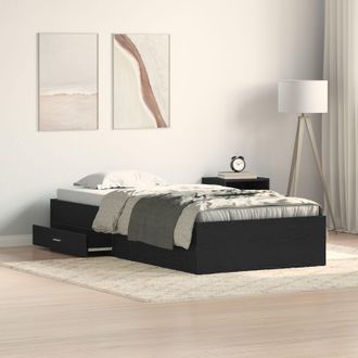 Berkfield Home Bed Frame Black Oak 100x200 cm Engineered Wood