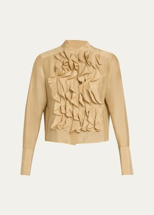 TWP Patti Ruffle Cotton-Silk Blouse