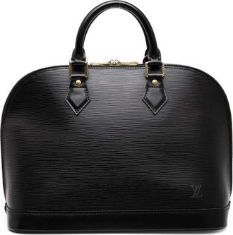 Louis Vuitton Pre-owned Handbags, female, Black, Size: ONE SIZE Pre-owned Structured Leather Satchel