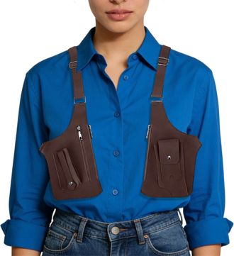 Generic Double Shoulder Armpit Bag for Men - Adjustable Sling Anti-Theft Pouch | Armpit Bag,for Travel Work Passport School Money Running Hiking Motorcycle Ph