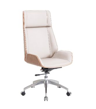 Home Heavenly Silla de escritorio silla con respaldo reclinable en blanco