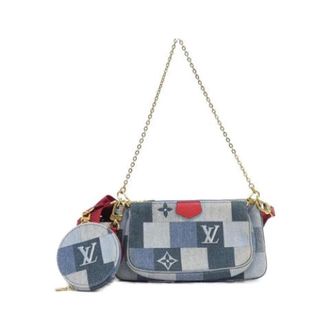 Louis Vuitton Pre-owned Denim Monogram Schoudertas - Dames - Pre-owned - Blauw - Maat: ONE Size Denim