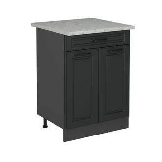 Vicco Mueble Bajo De Cocina R-line, Antracita Casa De Campo, 60 Cm Et M&aacute;rmol, Vicco