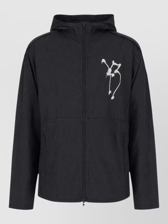 Yohji Yamamoto hooded long sleeve coat side pockets