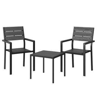 OUTSUNNY Conjunto de bistr&oacute; 56x56x91 cm negro