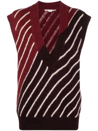 Stella McCartney striped alpaca wool-blend top - women - Polyamide/Alpaca Wool/Wool - 42 - Brown