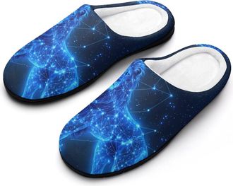Generic Leo-constellations Liones Womens Slippers Warm House Slippers Indoor House Shoes with Anti-Skid Rubber Sole