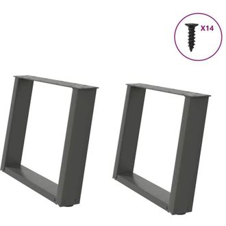 vidaXL Vidaxl - Patas Para Mesa De Centro En Forma De U (2 Unidades), Antracita, 70 X (42-43) Cm, Acero