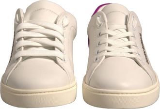 Dolce & Gabbana White Suede Leather Low Top Sneakers Womens Shoes