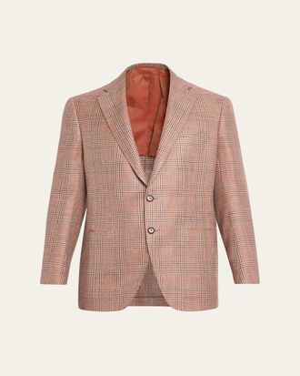 Cesare Attolini Mens Plaid Cashmere-Blend Sport Jacket