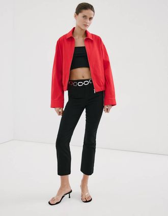 Mango Giubbotto bomber collo di camicia rosso - Donna - XS - MANGO