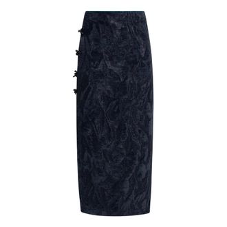 Weili Zheng Gonna Longuette in Velluto Jacquard - - Skirts - Donna - Nero - S