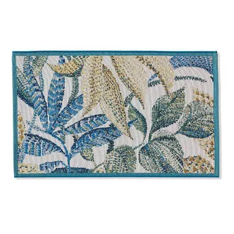 Frontgate Summer Vine Washable Door Mat - Cream, 24 x 39 - Frontgate