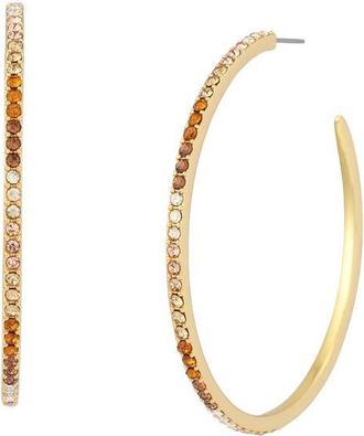 Kurt Geiger Pav&eacute; Large Hoop Earrings in Gold/Neutral at Nordstrom