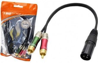 Trade Shop Trade Shop - Cavo Adattatore Audio Da Xlr Maschio A 2 Rca 30cm Per Microfono Splitter Kl-9245