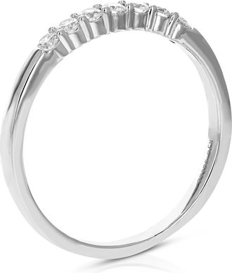 Vir Jewels 1/4 cttw 7 Stones Round Cut Lab Grown Diamond Wedding Band.925 Sterling Silver Prong Set