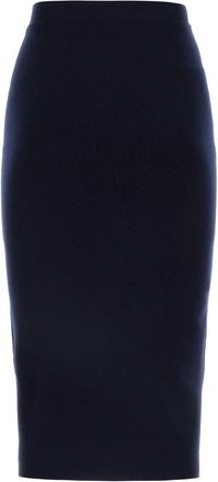 Bottega Veneta Womens Midnight Blue Cashmere Blend Skirt - Navy - Size Medium
