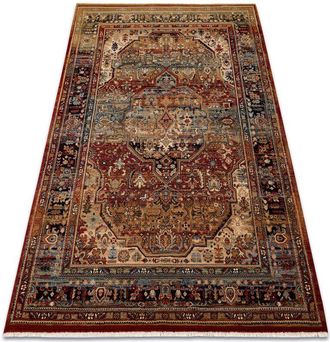 RugsX Rugsx - Alfombra Keshan Franjas, Ornamento Oriental 7518/53528 Beige / Azul Oscuro Beige 80x145 Cm