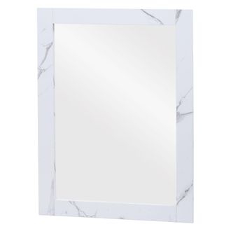 Hhg Hhg - Nunca Usado] Espejo De Pared 631, Espejo De Ba&ntilde;o Muebles De Ba&ntilde;o Espejo, Certificado Mvg 72x52cm, Aspecto M&aacute;rmol Blanco