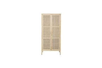 Bloomingville Armario en pino y rattan beige