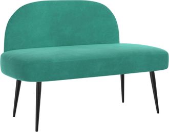 vidaXL Banco Tapizado Con Respaldo Tuquesa 110 X 60 X 76 Cm Terciopelo Vidaxl