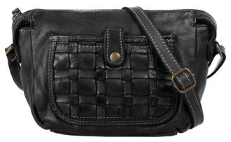 Cluty Umh&auml;ngetasche CLUTY, Damen, Gr. B/H/T: 24cm x 16cm x 10cm onesize, schwarz, Leder, vintage, Taschen Umh&auml;ngetasche, echt Leder, Made in Italy