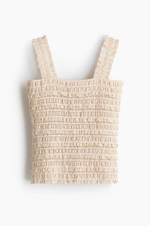 H&M Lace Jersey Sleeveless Top in White at Nordstrom, Size X-Small